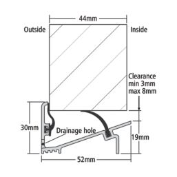 Stormguard Classic Threshold Draught & Rain Excluder Polished Aluminium 0.91m