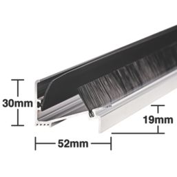 Stormguard Classic Threshold Draught & Rain Excluder Polished Aluminium 0.91m