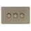 Knightsbridge Screwless 3-Gang 2-Way LED Dimmer Switch  Antique Brass