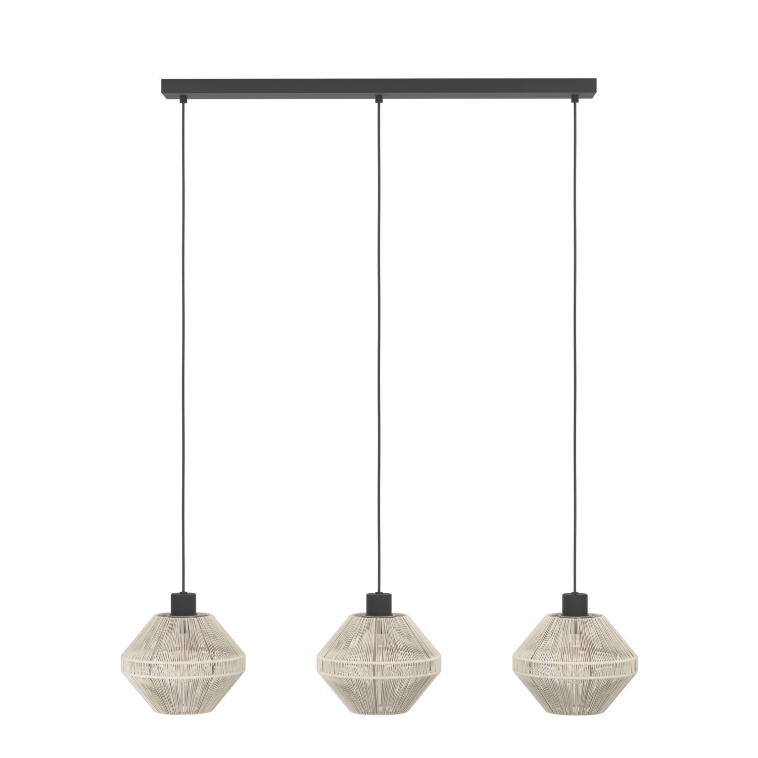 Eglo Midsumer 3-Light Pendant Black/Cream (906CV)