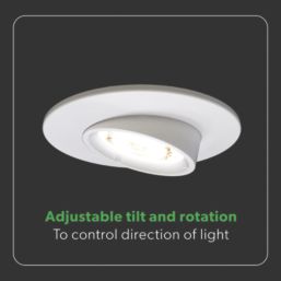 4lite  Adjustable  Fire Rated IP20 GU10 Downlight Matt White