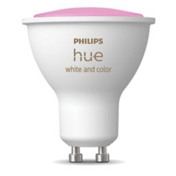 Philips Hue GU10 RGB & White LED Smart Light Bulb 4.3W 350lm 3 Pack -  Screwfix