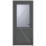 Crystal  1-Panel 1-Obscure Light Left-Handed Anthracite Grey uPVC Back Door 2090mm x 840mm