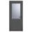 Crystal  1-Panel 1-Obscure Light Left-Handed Anthracite Grey uPVC Back Door 2090mm x 840mm