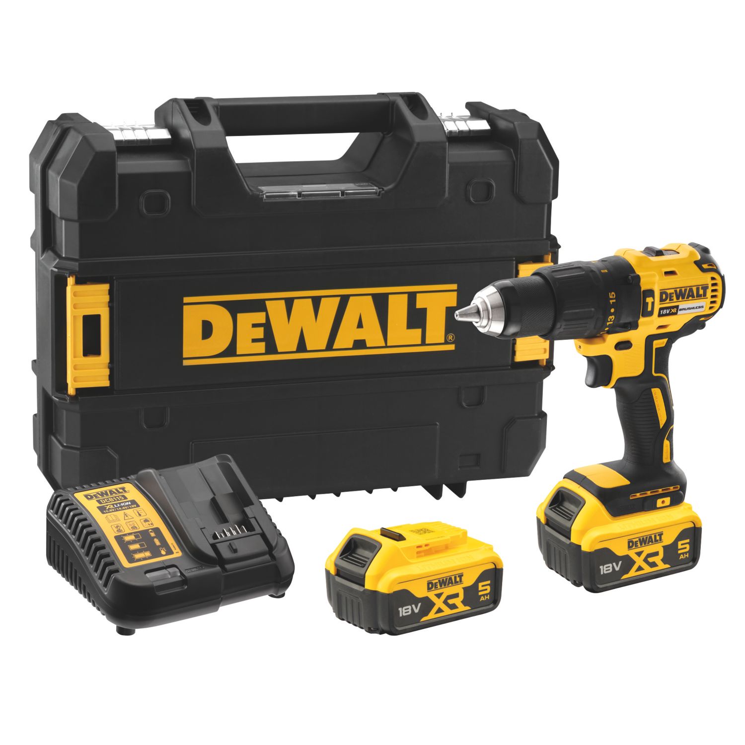 DeWalt DCD778P2T-SFGB 18V 2 x 5.0Ah Li-Ion XR Brushless Cordless Combi Drill (906KV)