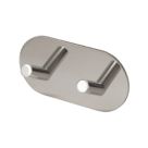 Eclipse 2-Hook Angled Coat Rail Polished Stainless Steel 96mm x 48mm