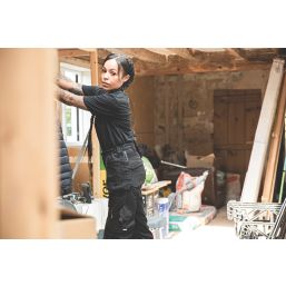 Scruffs Trade Short Sleeve Womens Work T-Shirt Black Size 8