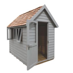 Forest FRA58GYIN 5' 6" x 8' 6" (Nominal) Apex Overlap Timber Shed with Assembly