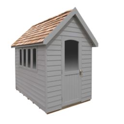 Forest FRA58GYIN 5' 6" x 8' 6" (Nominal) Apex Overlap Timber Shed with Assembly