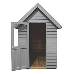 Forest FRA58GYIN 5' 6" x 8' 6" (Nominal) Apex Overlap Timber Shed with Assembly