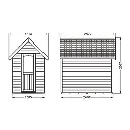 Forest FRA58GYIN 5' 6" x 8' 6" (Nominal) Apex Overlap Timber Shed with Assembly