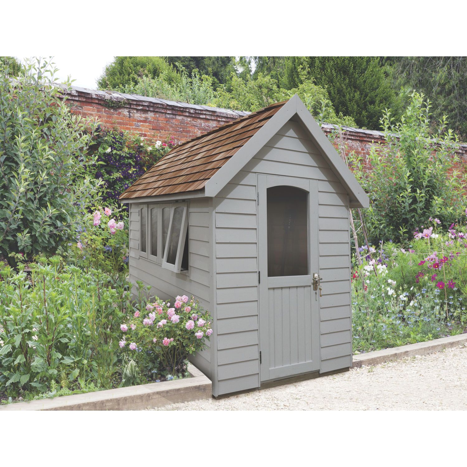 Forest FRA58GYIN 5' 6" x 8' 6" (Nominal) Apex Overlap Timber Shed with Assembly (906PR)
