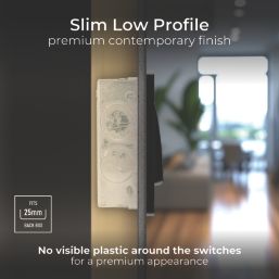 British General Evolve 20A 16AX 2-Gang 2-Way Wide Rocker Light Switch  Copper with Black Inserts