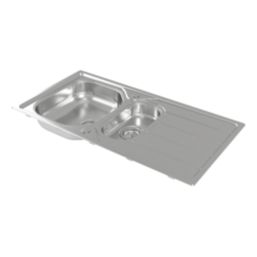 Carysil KD150 / HS605 1.5 Bowl Stainless Steel Inset Kitchen Sink & Tap Pack 965mm x 500mm