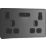 British General Evolve 13A 2-Gang SP Switched Socket + 3.1A 15.5W 2-Outlet Type A USB Charger Black Chrome with Black Inserts