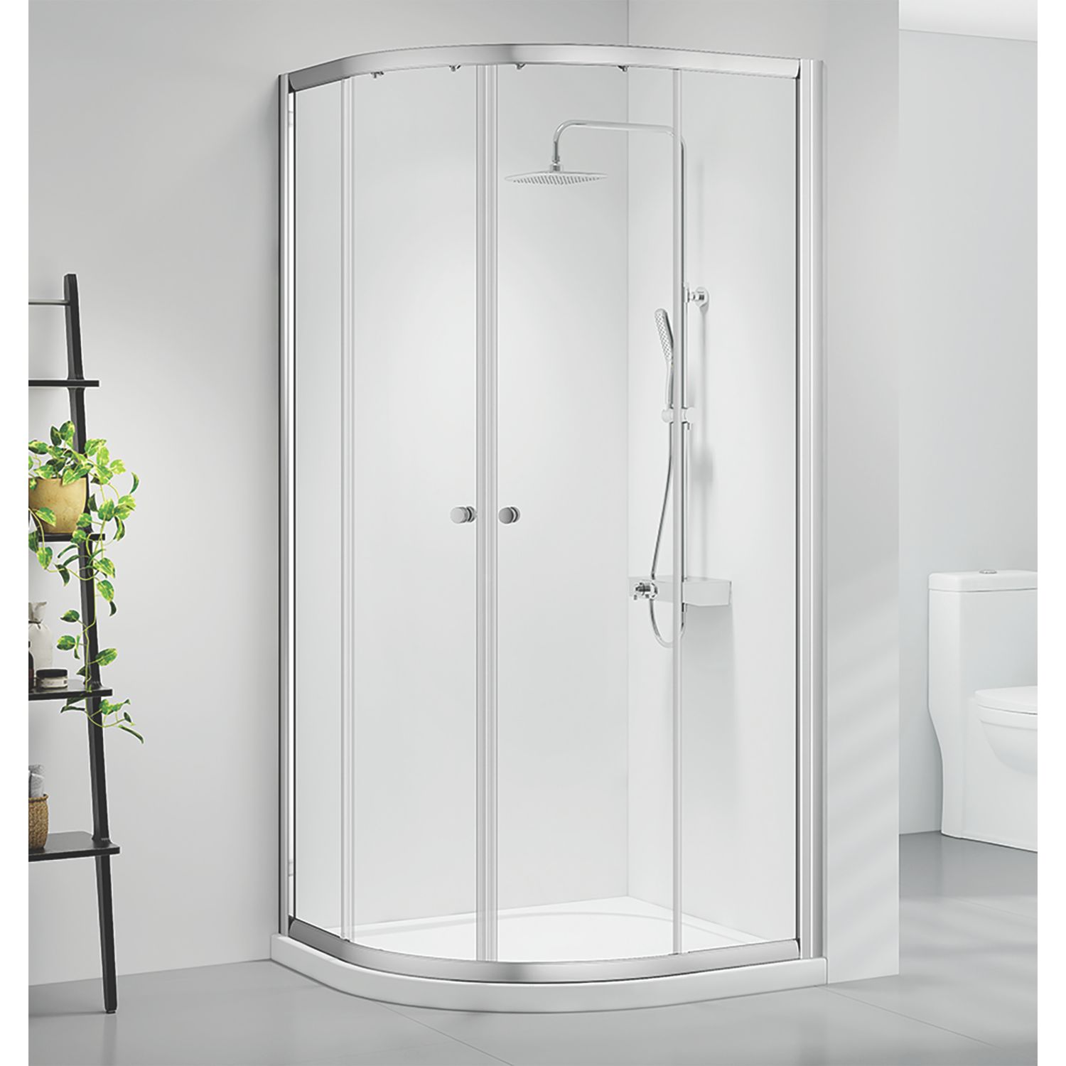 Triton Neo Six Framed Quadrant Shower Enclosure Chrome 800mm x 800mm x 1850mm (906TK)