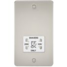 Knightsbridge  2-Gang Dual Voltage Shaver Socket 115 V / 230V Pearl with White Inserts