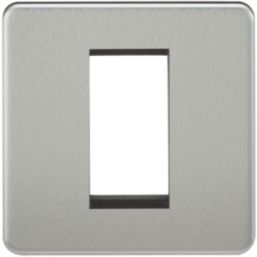 Knightsbridge Screwless 1-Module Modular Faceplate Brushed Chrome