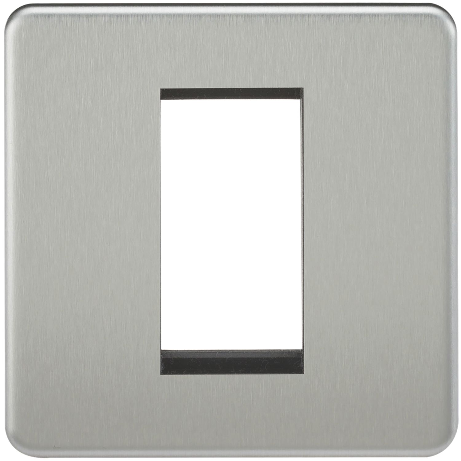 Knightsbridge Screwless 1-Module Modular Faceplate Brushed Chrome (906YA)