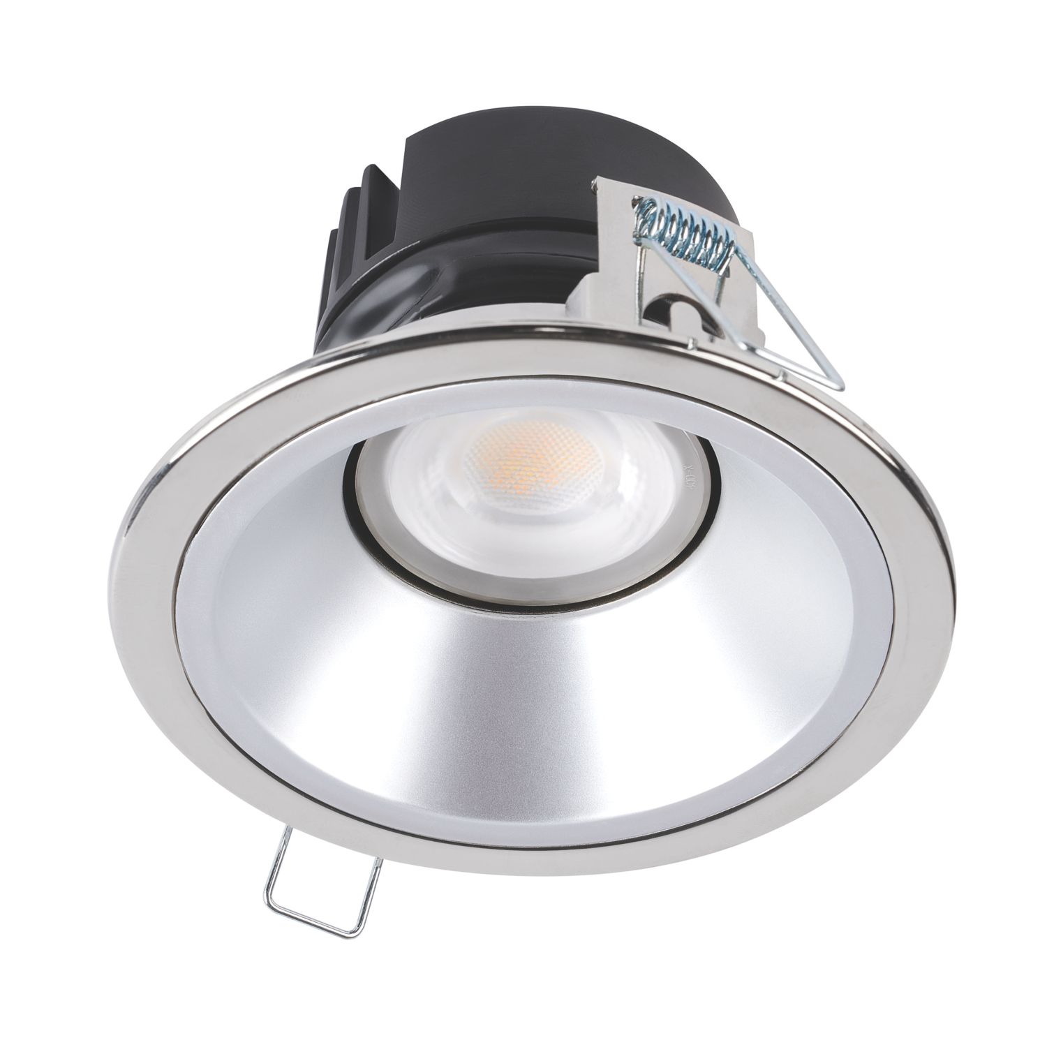 Collingwood H5 1000 Silver Reflector Tilt Fire Rated LED Downlight Chrome 10W 950-1010lm (906YY)