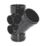 FloPlast  Solvent Weld 135° Triple Socket Branch Black 110mm