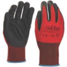 Site  Nitrile Foam Coated Gloves Red/Black Large