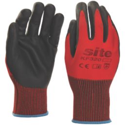 Site  Nitrile Foam Coated Gloves Red / Black Large