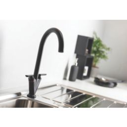 Streame by Abode Volo Swan Dual-Lever Mono Mixer Matt Black