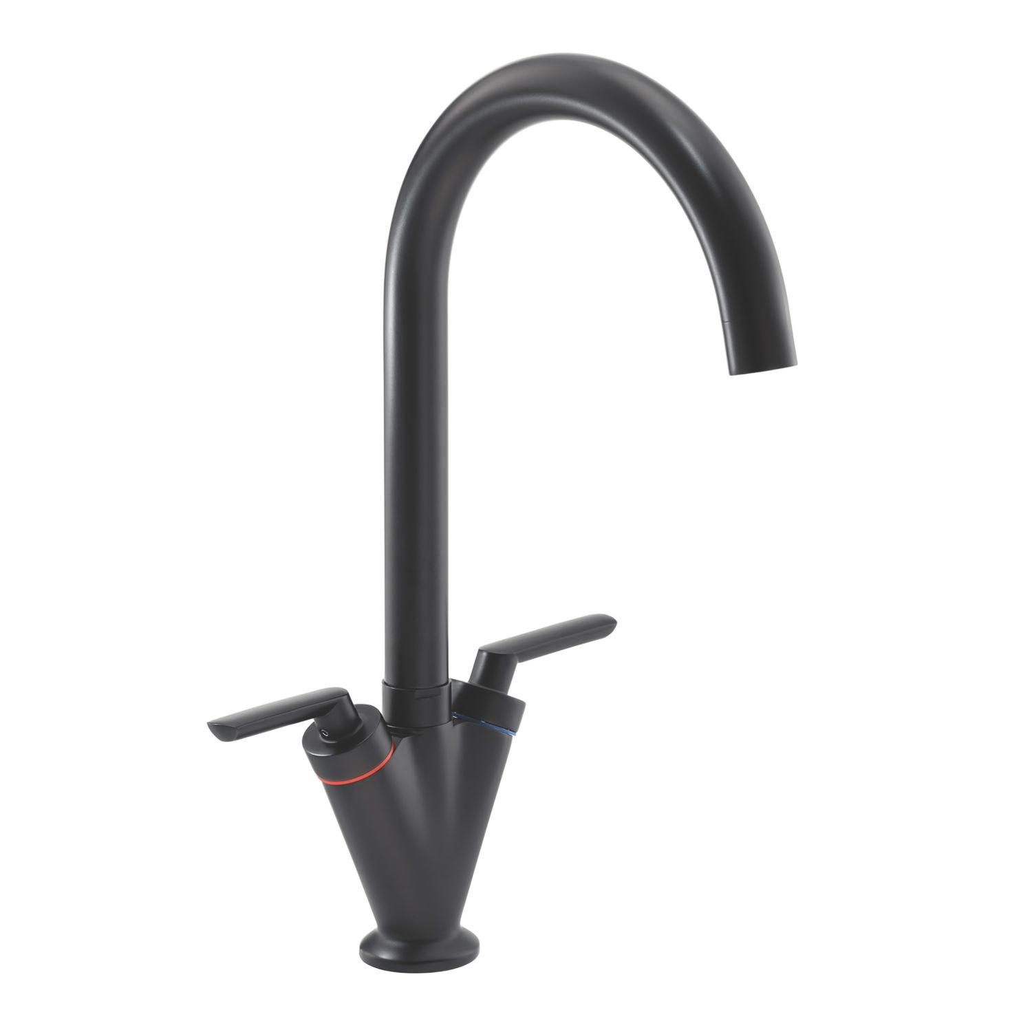 Streame by Abode Volo Swan Dual-Lever Mono Mixer Matt Black (907JM)
