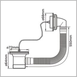 Flomasta Waste & Plug Gold 16"