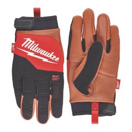 Milwaukee Hybrid Leather Gloves Black/Brown Large