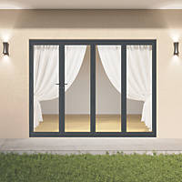Crystal  4-Door Anthracite Grey Aluminium Bi-Fold Patio Doors 2090 x 3990mm