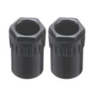 Deta TTE Female Conduit Adaptors 20mm Black 2 Pack