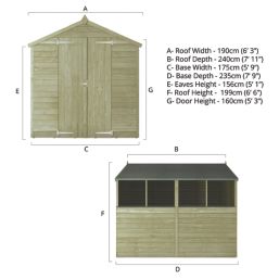 Mercia Value Double Doors 6' x 7' 6" (Nominal) Apex Overlap Timber Shed