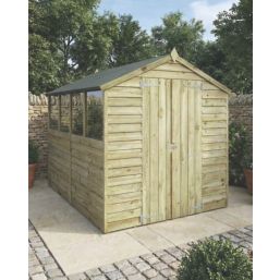 Mercia Value Double Doors 6' x 7' 6" (Nominal) Apex Overlap Timber Shed