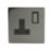 LAP  13A 1-Gang DP Switched Plug Socket Black Nickel  with Black Inserts