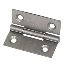 Self-Colour  Steel Fixed Pin Hinges 40mm x 33mm 2 Pack