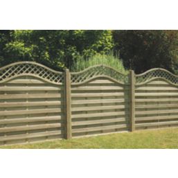 Forest Prague  Lattice Curved Top Fence Panels Natural Timber 6' x 6' Pack of 6