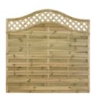 Forest Prague  Lattice Curved Top Fence Panels Natural Timber 6' x 6' Pack of 6