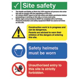 Essentials  "Site Safety" Signs 400mm x 300mm 50 Pack