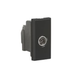 Knightsbridge Screened Modular Coaxial TV Socket Black