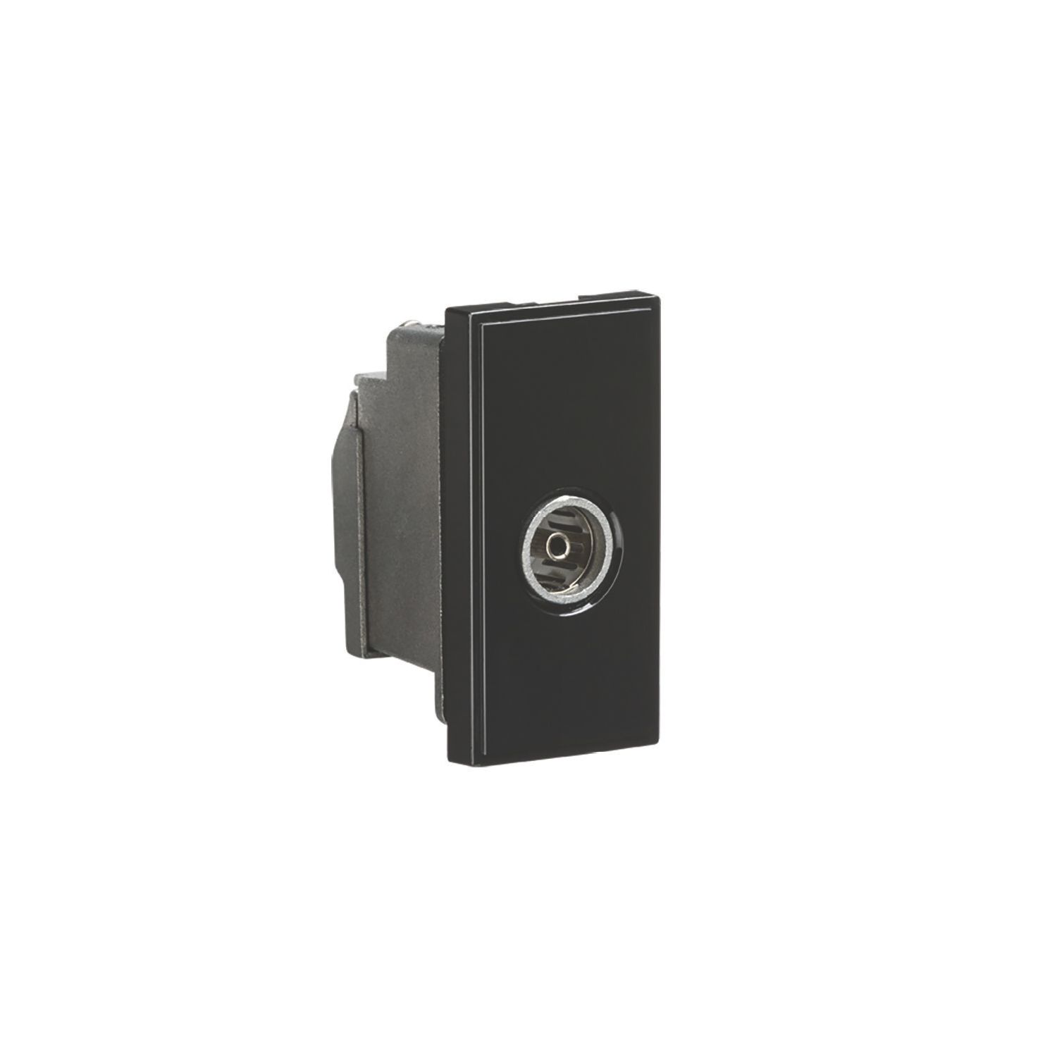 Knightsbridge Screened Modular Coaxial TV Socket Black (908CR)