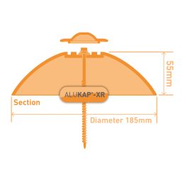 ALUKAP-XR White  Roof Lantern Pinnacle Top Cap 185mm x 185mm