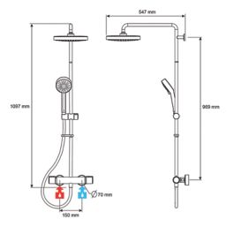 Mira Atom ERD Rear-Fed Exposed Chrome Thermostatic Mixer Shower