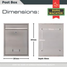 Burg-Wachter Trent Post Box Steel Metallic