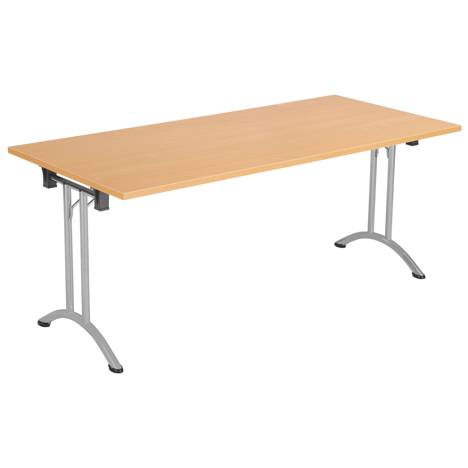 TC Group One Union Rectangular Folding Table Beech/Silver 1600mm x 700mm (908TT)