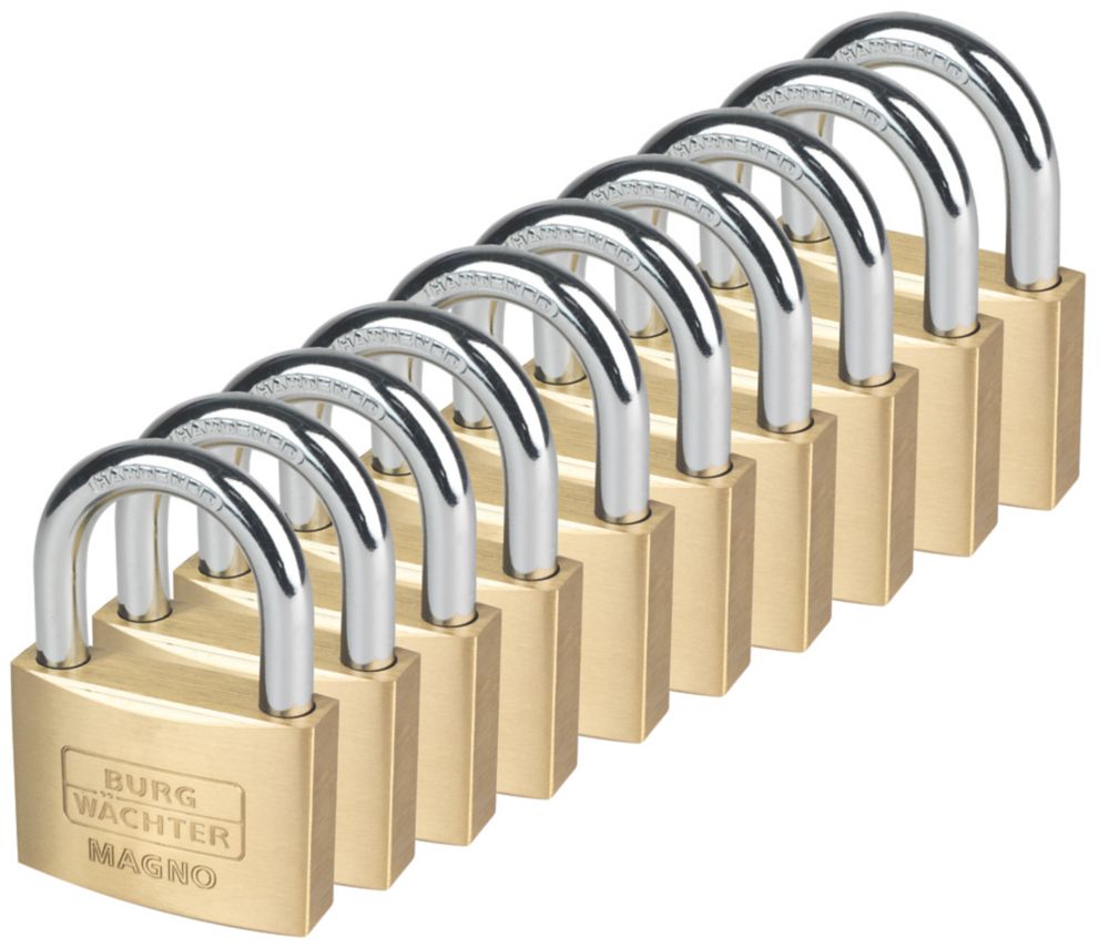 Burg-Wachter  Brass Keyed Alike    Padlocks 60mm 10 Pack