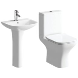 Smooth Y Square 1 Tap Hole 560mm Basin & Toilet Set
