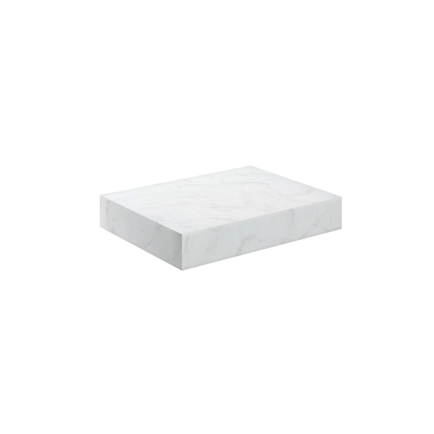 Bologna White Marble Effect MDF Bathroom Vanity Shelf 600mm x 460mm x 100mm (909AA)