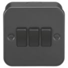 Knightsbridge  10AX 3-Gang 2-Way Metal Clad Switch